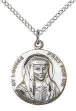 STERLING SILVER ST LOUISE PENDANT WITH CHAIN - 3/4" x 5/8"