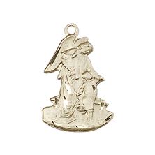 14KT GOLD GUARDIAN ANGEL MEDAL - 7/8" x 1/2"