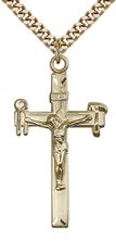 14KT GOLD FILLED CRUCIFIX PENDANT WITH CHAIN