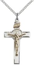 GF-SS ST BENEDICT CRUCIFIX PENDANT WITH CHAIN