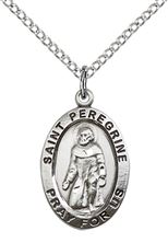 STERLING SILVER ST PEREGRINE PENDANT WITH CHAIN - 3/4" x 1/2"
