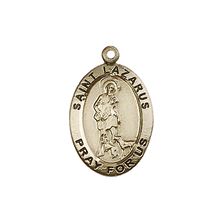 14KT GOLD ST LAZARUS MEDAL - 3/4" x 1/2"