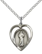 STERLING SILVER DIVINE MERCY PENDANT WITH CHAIN