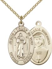14KT GOLD FILLED DIVINE MERCY PENDANT WITH CHAIN - 7/8" x 1/2"