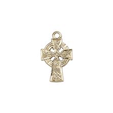 14KT GOLD CELTIC CROSS MEDAL - 1/2" x 3/8"