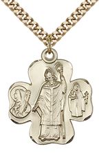 14KT GOLD FILLED IRISH SHAMROCK PENDANT WITH CHAIN