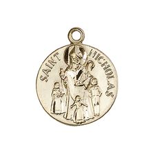 14KT GOLD ST NICHOLAS MEDAL - 3/4" x 5/8"