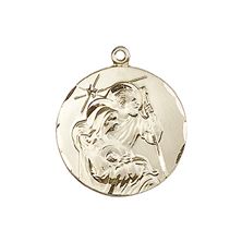 14KT GOLD HOLY FAMILY MEDAL - 3/4" x 5/8"