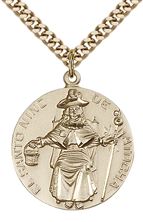 14KT GOLD FILLED ST NIÑO DE ATOCHA PENDANT WITH CHAIN - 1" x 7/8"