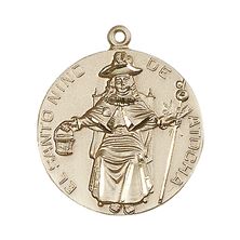 14KT GOLD ST NIÑO DE ATOCHA MEDAL - 1" x 7/8"