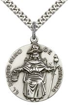 STERLING SILVER ST NIÑO DE ATOCHA PENDANT WITH CHAIN - 1" x 7/8"