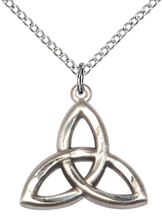 STERLING SILVER TRINITY IRISH KNOT PENDANT WITH CHAIN