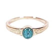 14kt Gold Miraculous Ring with Blue Epoxy