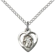 STERLING SILVER GUARDIAN ANGEL PENDANT WITH CHAIN - 3/8" x 1/4"