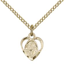 14KT GOLD FILLED ST ANTHONY OF PADUA PENDANT WITH CHAIN - 3/8" x 3/8"