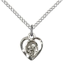 STERLING SILVER ST ANTHONY OF PADUA PENDANT WITH CHAIN - 3/8" x 3/8"