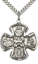 STERLING SILVER 5-WAY PENDANT WITH CHAIN - 1 1/8" x 1"