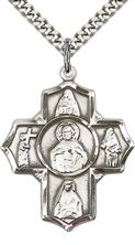 STERLING SILVER SCAPULAR 4-WAY PENDANT WITH CHAIN