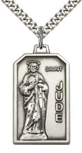 STERLING SILVER ST JUDE PENDANT WITH CHAIN - 1 1/8" x 5/8"
