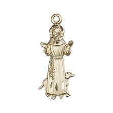 14KT GOLD ST FRANCIS MEDAL - 1" x 3/8"