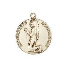 14KT GOLD ST BERNADETTE MEDAL - 3/4" x 5/8"