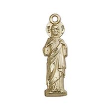 14KT GOLD SACRED HEART MEDAL - 1" x 1/4"