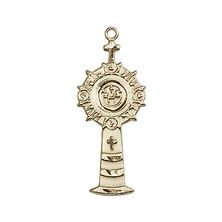 14KT GOLD MONSTRANCE MEDAL - 1" x 3/8"
