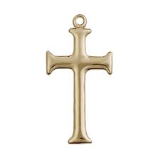 14KT GOLD CROSS MEDAL - 1" x 1/2"
