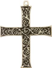 14KT GOLD CROSS MEDAL - 1 5/8" x 1 1/4"