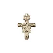 14KT GOLD SAN DAMIANO CRUCIFIX MEDAL - 5/8" x 3/8"