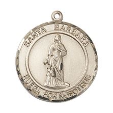 14KT GOLD SANTA BARBARA MEDAL - 1" x 7/8"