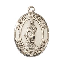 14KT GOLD SANTA BARBARA MEDAL - 1" x 3/4"