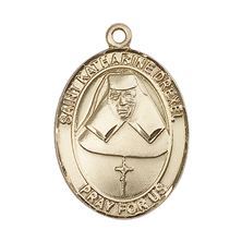 14KT GOLD ST KATHARINE DREXEL MEDAL - 1" x 3/4"
