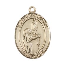 14KT GOLD ST BERNADETTE MEDAL - 1" x 3/4"