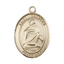 14KT GOLD ST CHARLES BORROMEO MEDAL - 1" x 3/4"