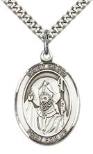 STERLING SILVER ST DAVID OF WALES PENDANT WITH CHAIN - 1" x 3/4"