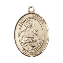 14KT GOLD ST GERARD MAJELLA MEDAL - 1" x 3/4"