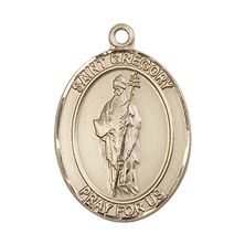 14KT GOLD ST GREGORY THE GREAT MEDAL - 1" x 3/4"