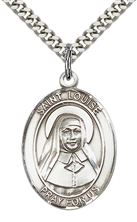 STERLING SILVER ST LOUISE DE MARILLAC PENDANT WITH CHAIN - 1" x 3/4"