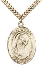 14KT GOLD FILLED ST MONICA PENDANT WITH CHAIN - 1" x 3/4"