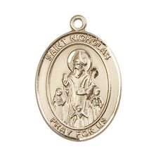 14KT GOLD ST NICHOLAS MEDAL - 1" x 3/4"