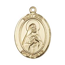 14KT GOLD ST RITA OF CASCIA MEDAL - 1" x 3/4"