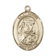 14KT GOLD ST SARAH MEDAL - 1" x 3/4"