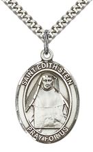 STERLING SILVER ST EDITH STEIN PENDANT WITH CHAIN - 1" x ¾"