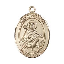 14KT GOLD ST WILLIAM OF ROCHESTER MEDAL - 1" x 3/4"