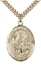 14KT GOLD FILLED LORD IS MY SHEPHERD PENDANT WITH CHAIN - 1" x 3/4"