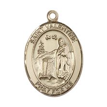 14KT GOLD ST VALENTINE OF ROME MEDAL - 1" x 3/4"