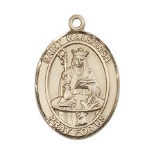 14KT GOLD ST WALBURGA MEDAL - 1" x 3/4"