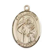 14KT GOLD ST URSULA MEDAL - 1" x 3/4"