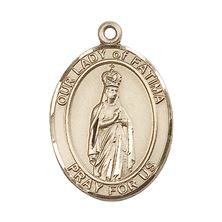 14KT GOLD OUR LADY OF FATIMA MEDAL - 1" x 3/4"